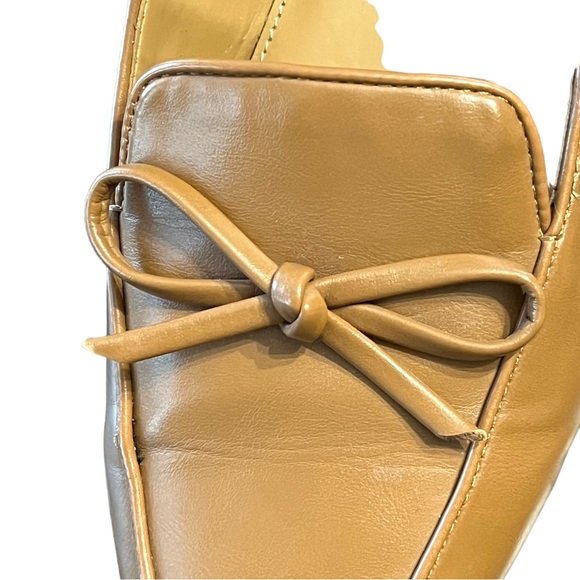 J. Crew Brown Loafers Shoes Bow Slip On Vegan Leather Excellent Condition sz 10 - Picture 5 of 10